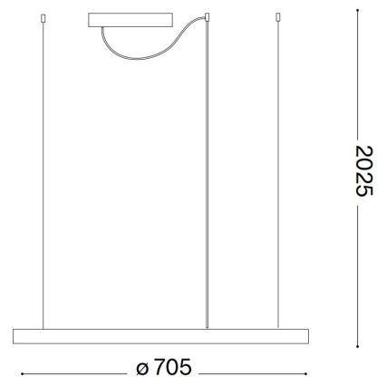 Ideal Lux -  Κρεμαστό φωτιστικό οροφής LED ORACLE SLIM LED/38W/230V 3000K διάμετρος 70 cm λευκό