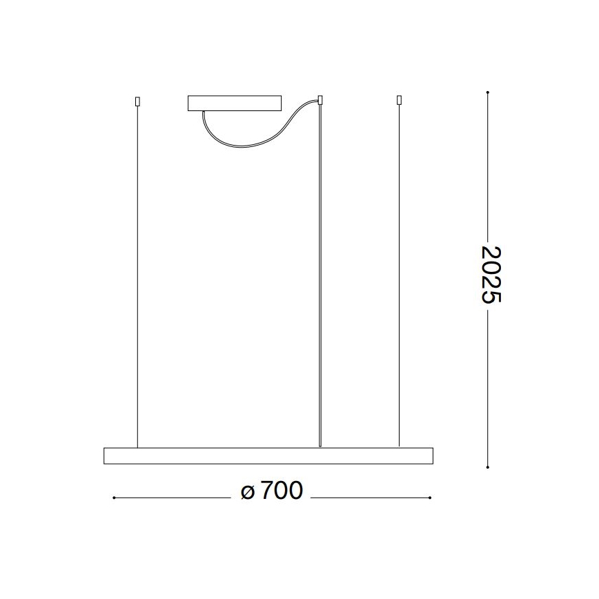 Ideal Lux - Led Dimmable κρεμαστό φωτιστικό οροφής ORACLE SLIM LED/39W/230V 3000K διάμετρος 70 cm λευκό