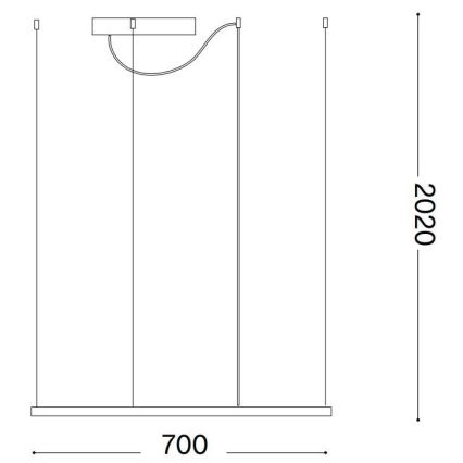 Ideal Lux -  Κρεμαστό φωτιστικό οροφής LED ORACLE SLIM LED/41W/230V 3000K 70x70 cm λευκό