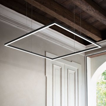 Ideal Lux -  Κρεμαστό φωτιστικό οροφής LED ORACLE SLIM LED/41W/230V 3000K 70x70 cm μαύρο
