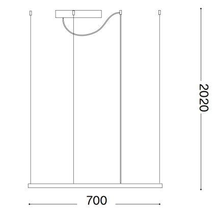 Ideal Lux -  Κρεμαστό φωτιστικό οροφής LED ORACLE SLIM LED/41W/230V 3000K 70x70 cm μαύρο