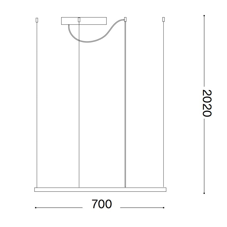 Ideal Lux -  Κρεμαστό φωτιστικό οροφής LED ORACLE SLIM LED/41W/230V 3000K 70x70 cm μαύρο