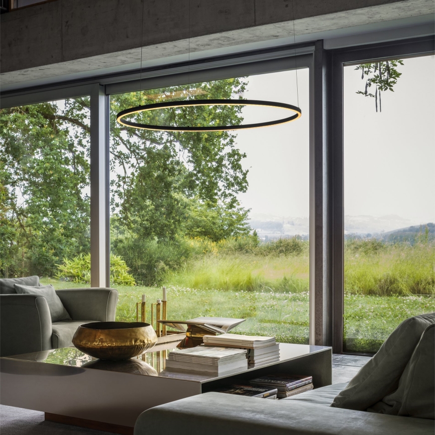 Ideal Lux - Led Dimmable κρεμαστό φωτιστικό οροφής ORACLE SLIM LED/43W/230V 3000K διάμετρος 90 cm μαύρο