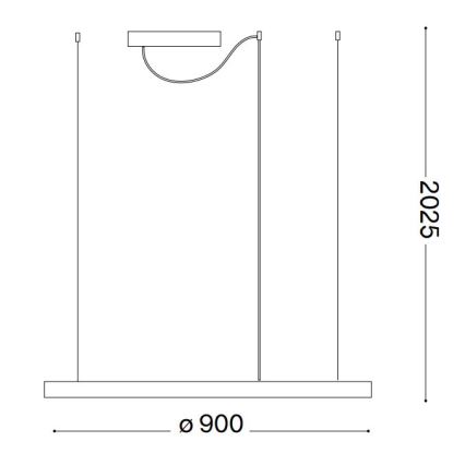 Ideal Lux - Led Dimmable κρεμαστό φωτιστικό οροφής ORACLE SLIM LED/43W/230V 3000K διάμετρος 90 cm μαύρο