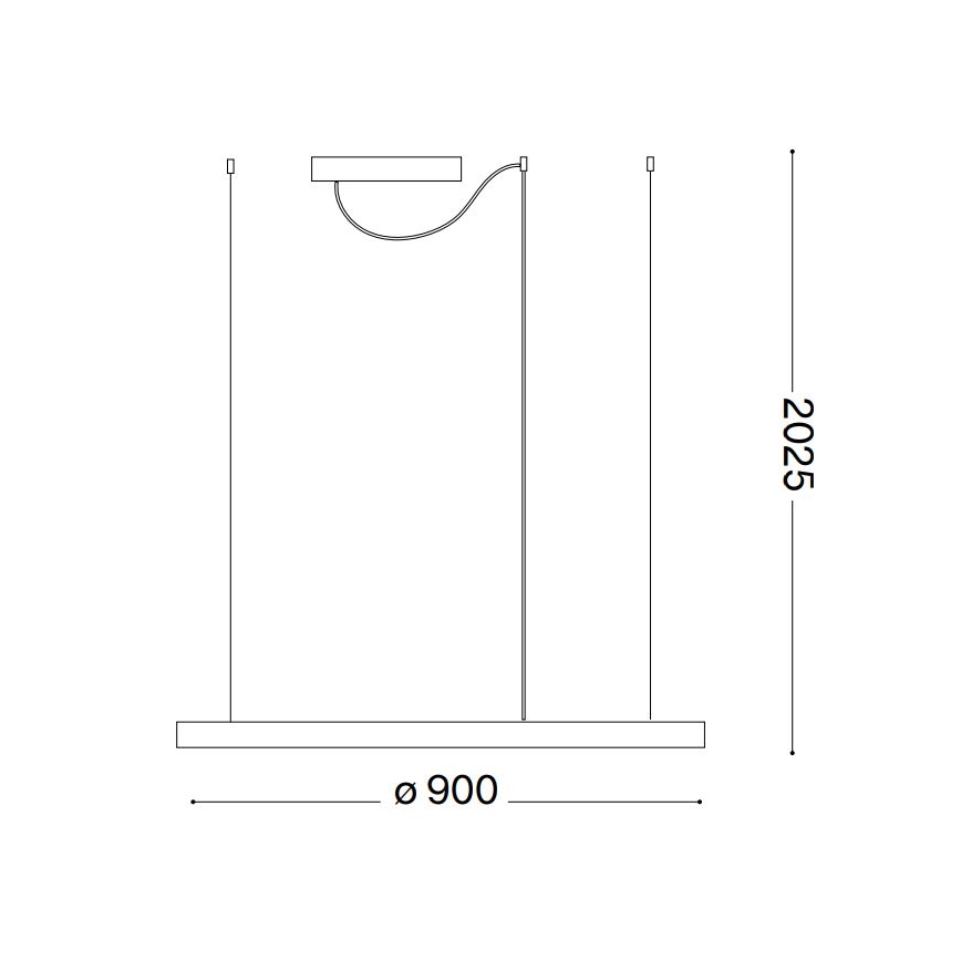 Ideal Lux - Led Dimmable κρεμαστό φωτιστικό οροφής ORACLE SLIM LED/43W/230V 3000K διάμετρος 90 cm μαύρο