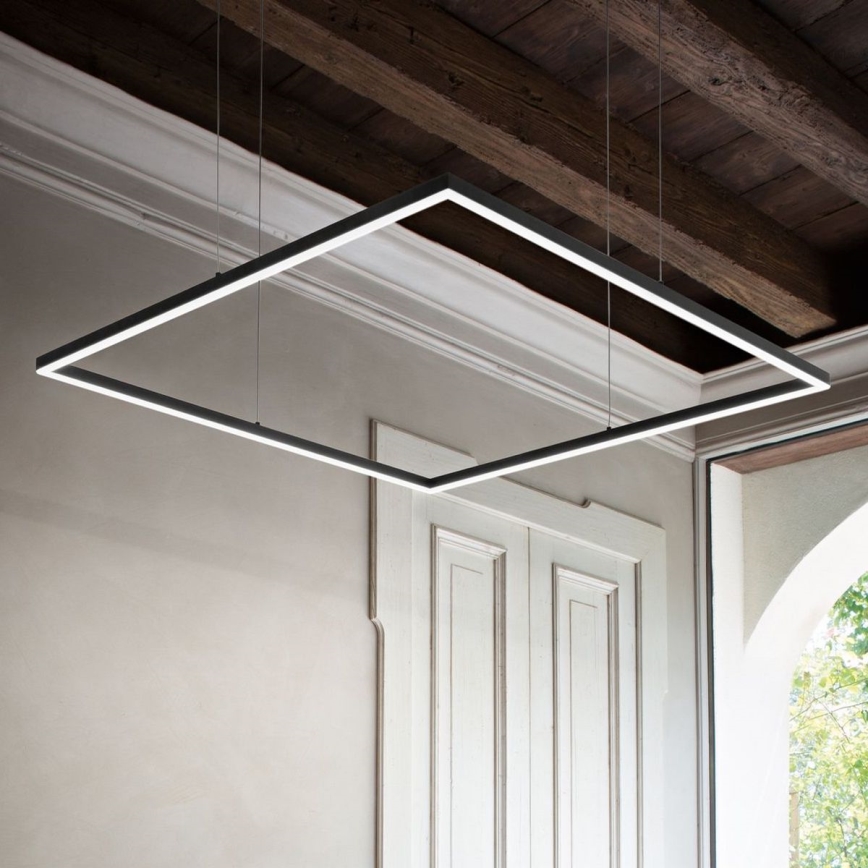 Ideal Lux -  Κρεμαστό φωτιστικό οροφής LED ORACLE SLIM LED/53W/230V 3000K 90x90 cm μαύρο