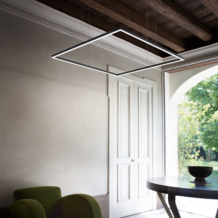 Ideal Lux -  Κρεμαστό φωτιστικό οροφής LED ORACLE SLIM LED/53W/230V 3000K 90x90 cm μαύρο