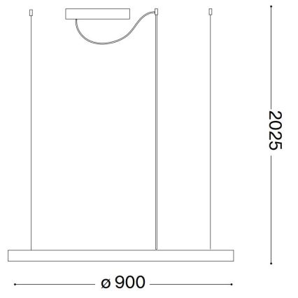 Ideal Lux -  Κρεμαστό φωτιστικό οροφής LED ORACLE SLIM LED/55W/230V 4000K διάμετρος 90 cm λευκό