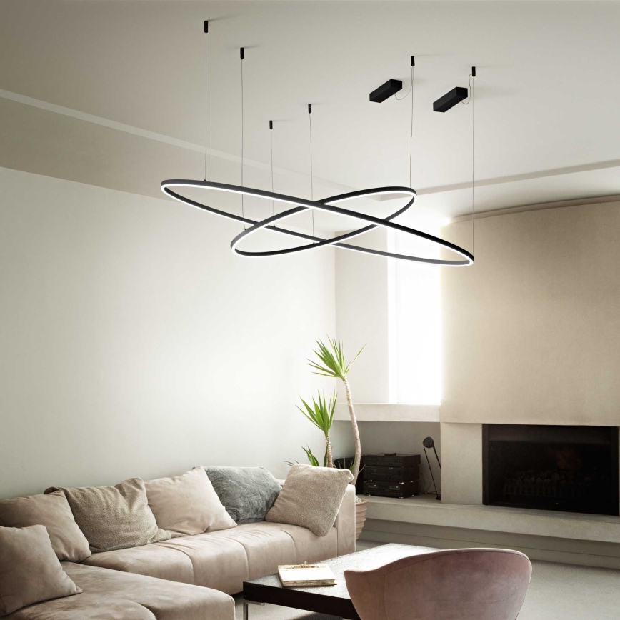 Ideal Lux -  Κρεμαστό φωτιστικό οροφής LED ORACLE SLIM LED/55W/230V 4000K διάμετρος 90 cm μαύρο