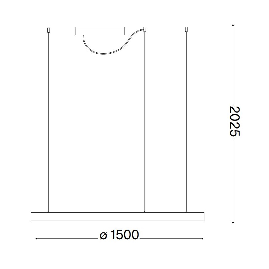 Ideal Lux - Led Dimmable κρεμαστό φωτιστικό οροφής ORACLE SLIM LED/76W/230V 3000K διάμετρος 150 cm λευκό