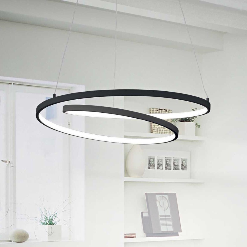 Ideal Lux -  Κρεμαστό φωτιστικό οροφής LED OZ LED/52W/230V διάμετρος 80 cm CRI 90 μαύρο