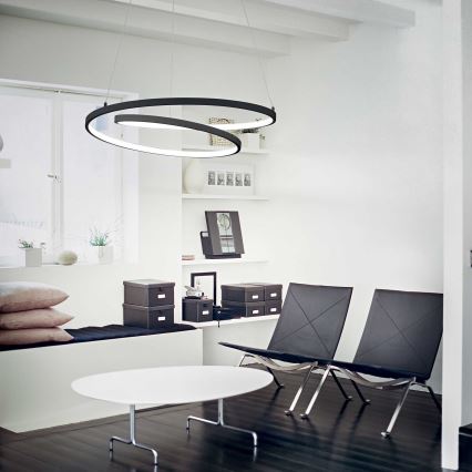 Ideal Lux -  Κρεμαστό φωτιστικό οροφής LED OZ LED/52W/230V διάμετρος 80 cm CRI 90 μαύρο