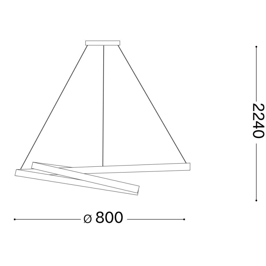 Ideal Lux -  Κρεμαστό φωτιστικό οροφής LED OZ LED/52W/230V διάμετρος 80 cm CRI 90 χρυσό