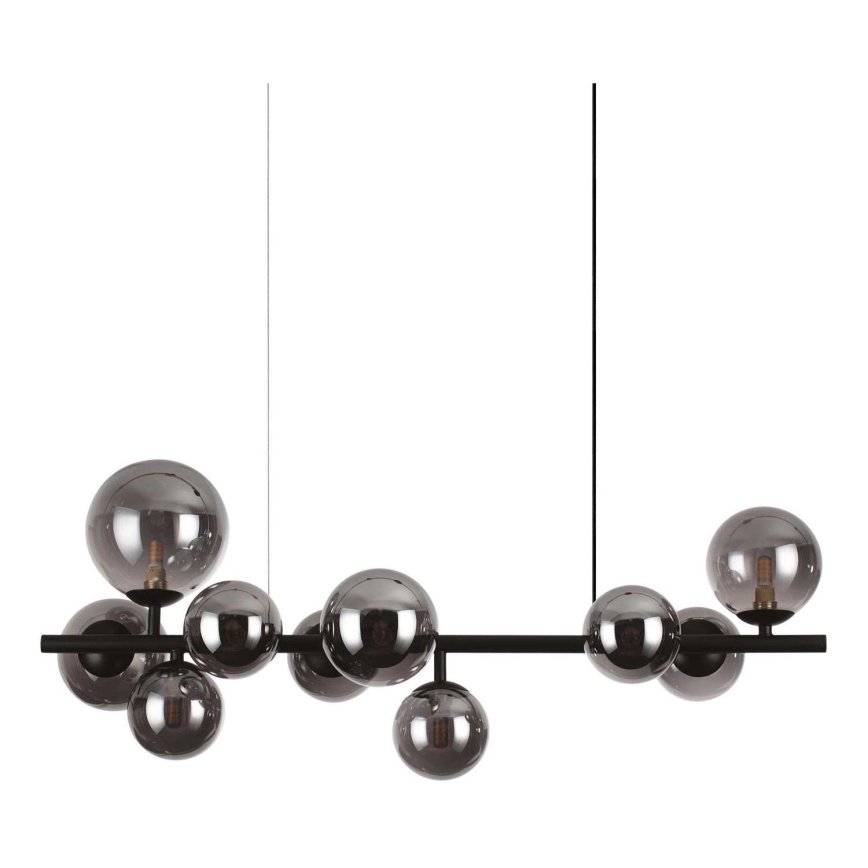 Ideal Lux -  Κρεμαστό φωτιστικό οροφής LED PERLAGE 10xG9/3W/230V 81 cm μαύρο/φιμέ