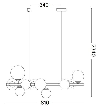 Ideal Lux -  Κρεμαστό φωτιστικό οροφής LED PERLAGE 10xG9/3W/230V 81 cm χρυσό/λευκό