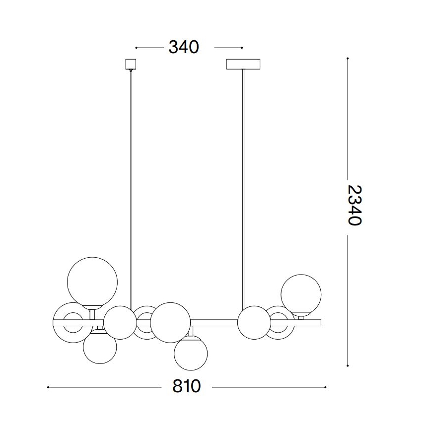 Ideal Lux -  Κρεμαστό φωτιστικό οροφής LED PERLAGE 10xG9/3W/230V 81 cm χρυσό/λευκό