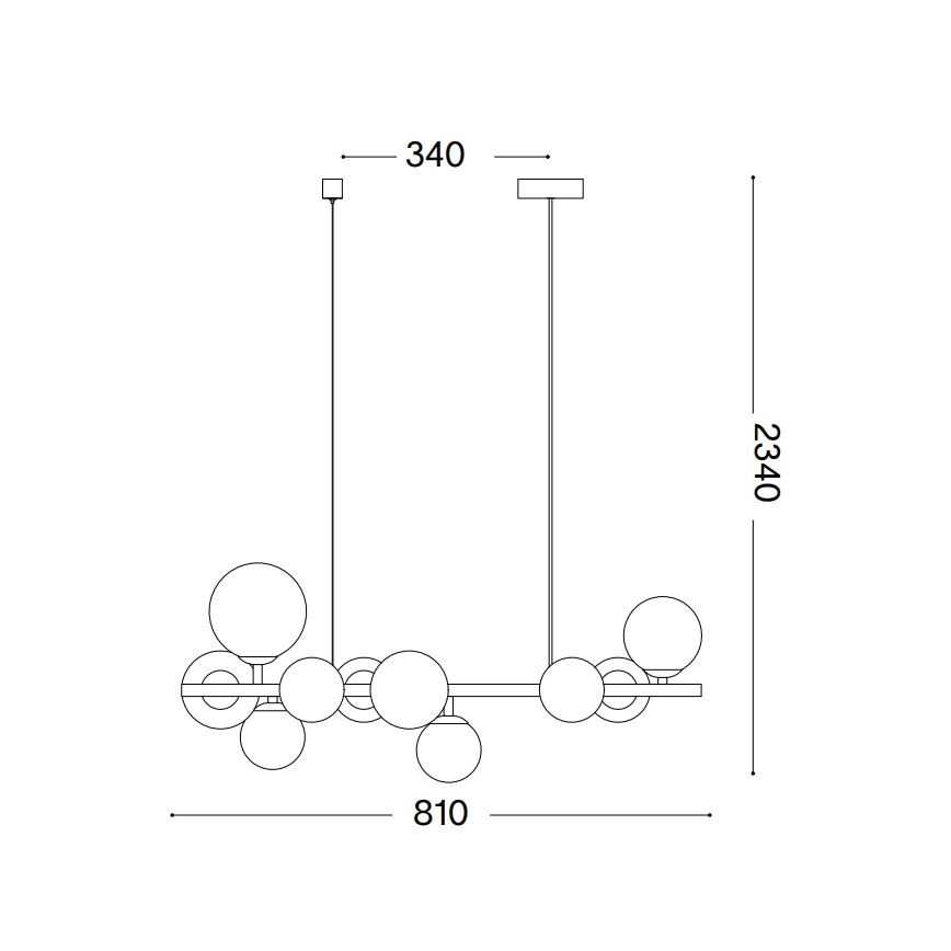 Ideal Lux -  Κρεμαστό φωτιστικό οροφής LED PERLAGE 10xG9/3W/230V 81 cm χρυσό/φιμέ