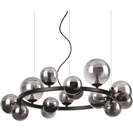 Ideal Lux -  Κρεμαστό φωτιστικό οροφής LED PERLAGE 14xG9/3W/230V διάμετρος 85 cm μαύρο/φιμέ