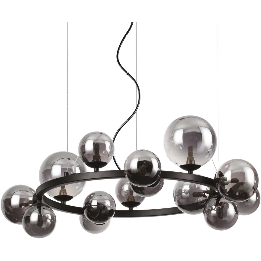 Ideal Lux -  Κρεμαστό φωτιστικό οροφής LED PERLAGE 14xG9/3W/230V διάμετρος 85 cm μαύρο/φιμέ