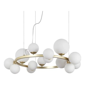 Ideal Lux -  Κρεμαστό φωτιστικό οροφής LED PERLAGE 14xG9/3W/230V διάμετρος 85 cm χρυσό/λευκό