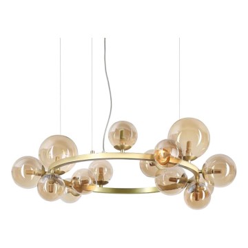 Ideal Lux -  Κρεμαστό φωτιστικό οροφής LED PERLAGE 14xG9/3W/230V διάμετρος 85 cm χρυσό/φιμέ