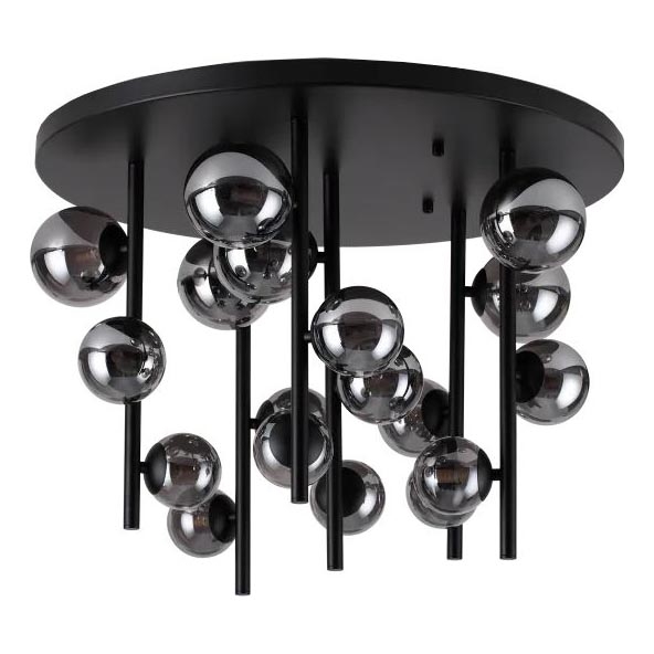 Ideal Lux - Κρεμαστό φωτιστικό οροφής LED PERLAGE 18xG9/3W/230V διάμετρος 70 cm μαύρο/φιμέ