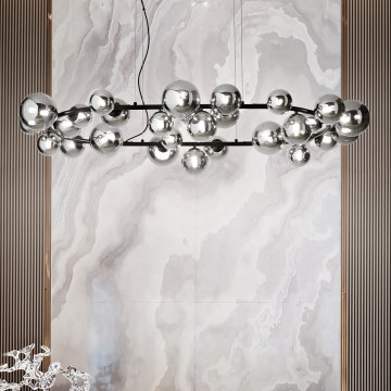 Ideal Lux -  Κρεμαστό φωτιστικό οροφής LED PERLAGE 30xG9/3W/230V 143 cm μαύρο/φιμέ