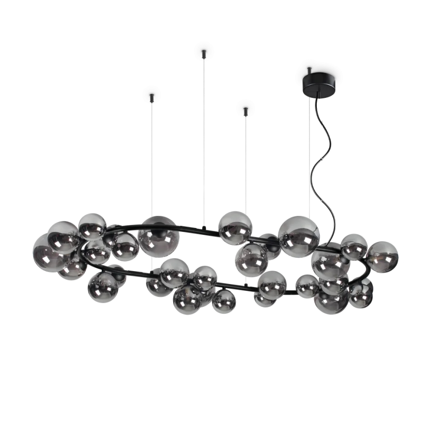 Ideal Lux -  Κρεμαστό φωτιστικό οροφής LED PERLAGE 30xG9/3W/230V 143 cm μαύρο/φιμέ