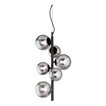 Ideal Lux -  Κρεμαστό φωτιστικό οροφής LED PERLAGE 6xG9/3W/230V διάμετρος 26 cm μαύρο/φιμέ