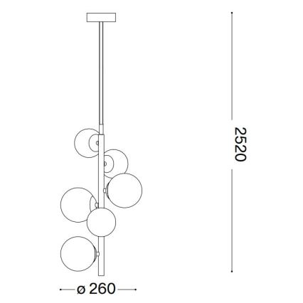 Ideal Lux -  Κρεμαστό φωτιστικό οροφής LED PERLAGE 6xG9/3W/230V διάμετρος 26 cm χρυσό/λευκό