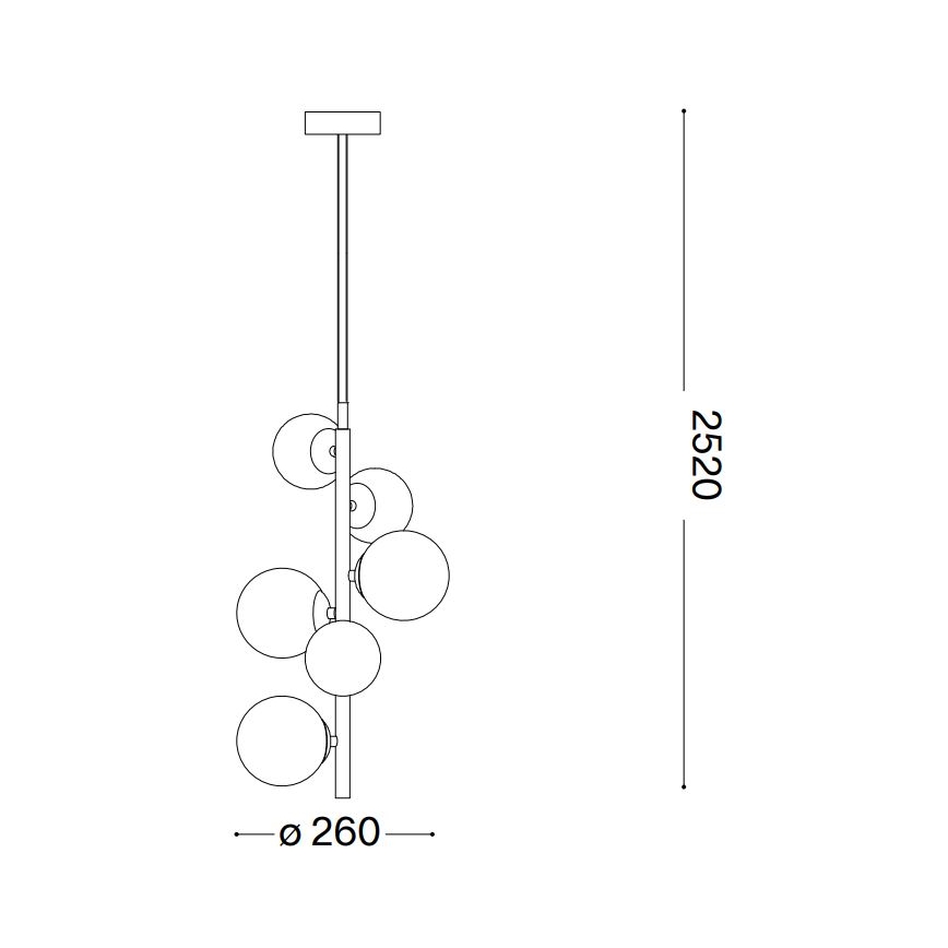 Ideal Lux -  Κρεμαστό φωτιστικό οροφής LED PERLAGE 6xG9/3W/230V διάμετρος 26 cm χρυσό/λευκό