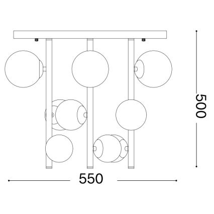 Ideal Lux - Κρεμαστό φωτιστικό οροφής LED PERLAGE 9xG9/3W/230V διάμετρος 55 cm χρυσό/λευκό