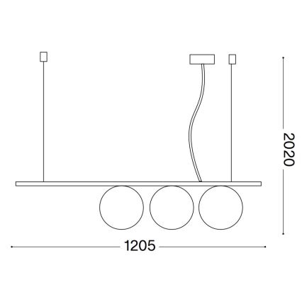 Ideal Lux -  Κρεμαστό φωτιστικό οροφής LED PERLINE 3xG9/3W/230V χρυσαφί