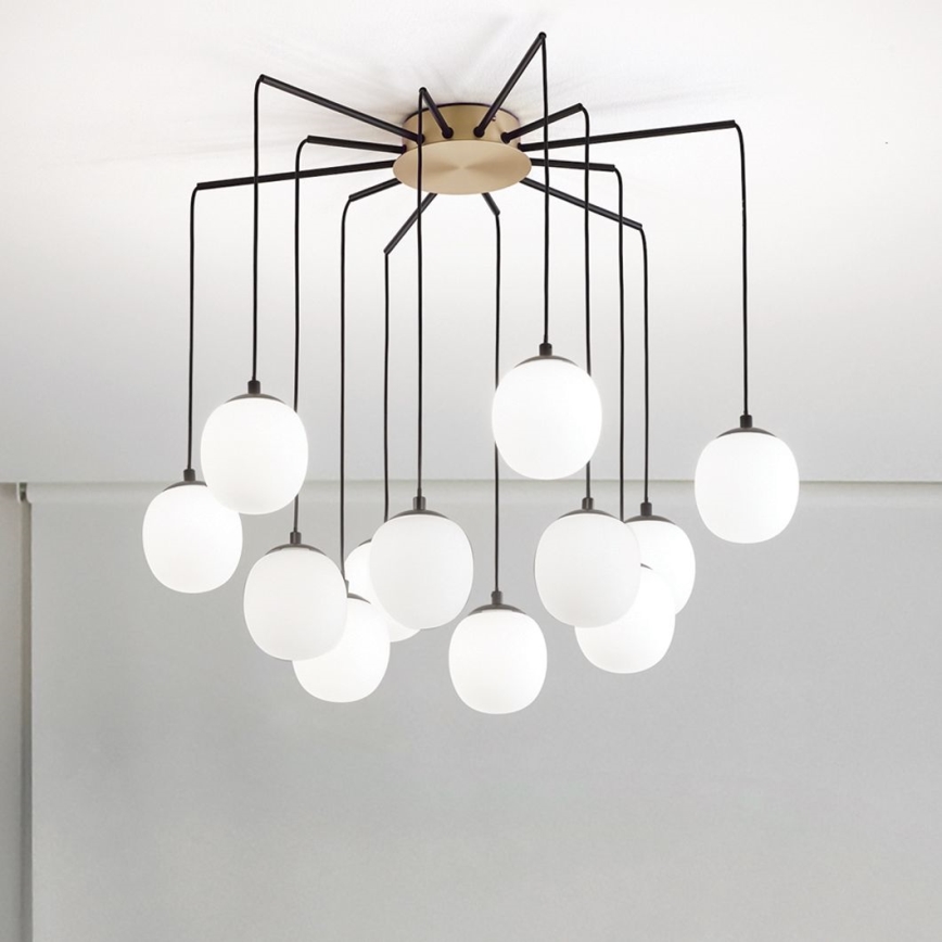 Ideal Lux -  Κρεμαστό φωτιστικό οροφής LED RHAPSODY 12xG9/3W/230V ορείχαλκος