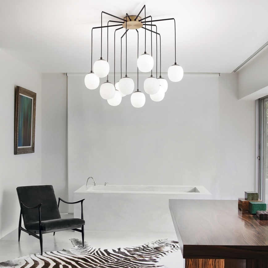 Ideal Lux -  Κρεμαστό φωτιστικό οροφής LED RHAPSODY 12xG9/3W/230V ορείχαλκος