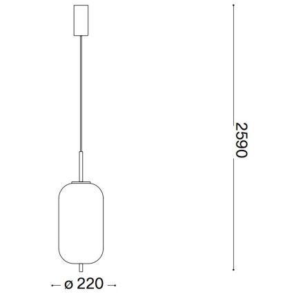Ideal Lux -  Κρεμαστό φωτιστικό οροφής LED UMILE LED/20W/230V διάμετρος 22 cm CRI 90 ορείχαλκος/λευκό