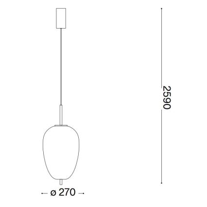 Ideal Lux -  Κρεμαστό φωτιστικό οροφής LED UMILE LED/20W/230V διάμετρος 27 cm CRI 90 ορείχαλκος/λευκό