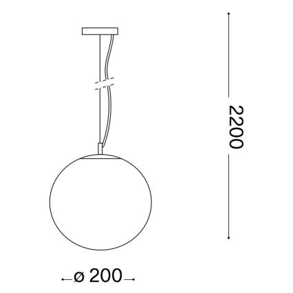 Ideal Lux - Κρεμαστό φωτιστικό οροφής MAPA 1xE27/42W/230V διάμετρος 20 cm διαφανές