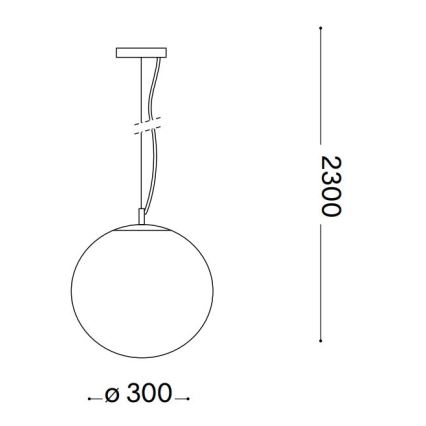Ideal Lux - Κρεμαστό φωτιστικό οροφής MAPA 1xE27/42W/230V διάμετρος 30 cm διαφανές