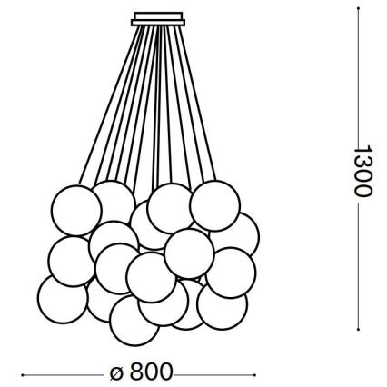 Ideal Lux - Κρεμαστό φωτιστικό οροφής MAPA PLUS 22xE14/40W/230V