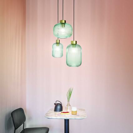 Ideal Lux - Κρεμαστό φωτιστικό οροφής MINT 1xE27/60W/230V διάμετρος 20 cm πράσινο