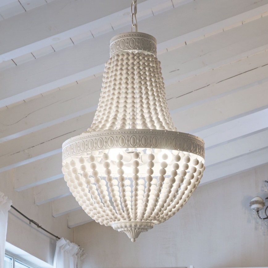 Ideal Lux - Κρεμαστό φωτιστικό οροφής MONET 5xE14/40W/230V διάμετρος 40 cm λευκό