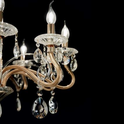 Ideal Lux - Κρυστάλλινο κρεμαστό φωτιστικό οροφής  NEGRESCO 10xE14/28W/230V διάμετρος 85 cm χρυσό
