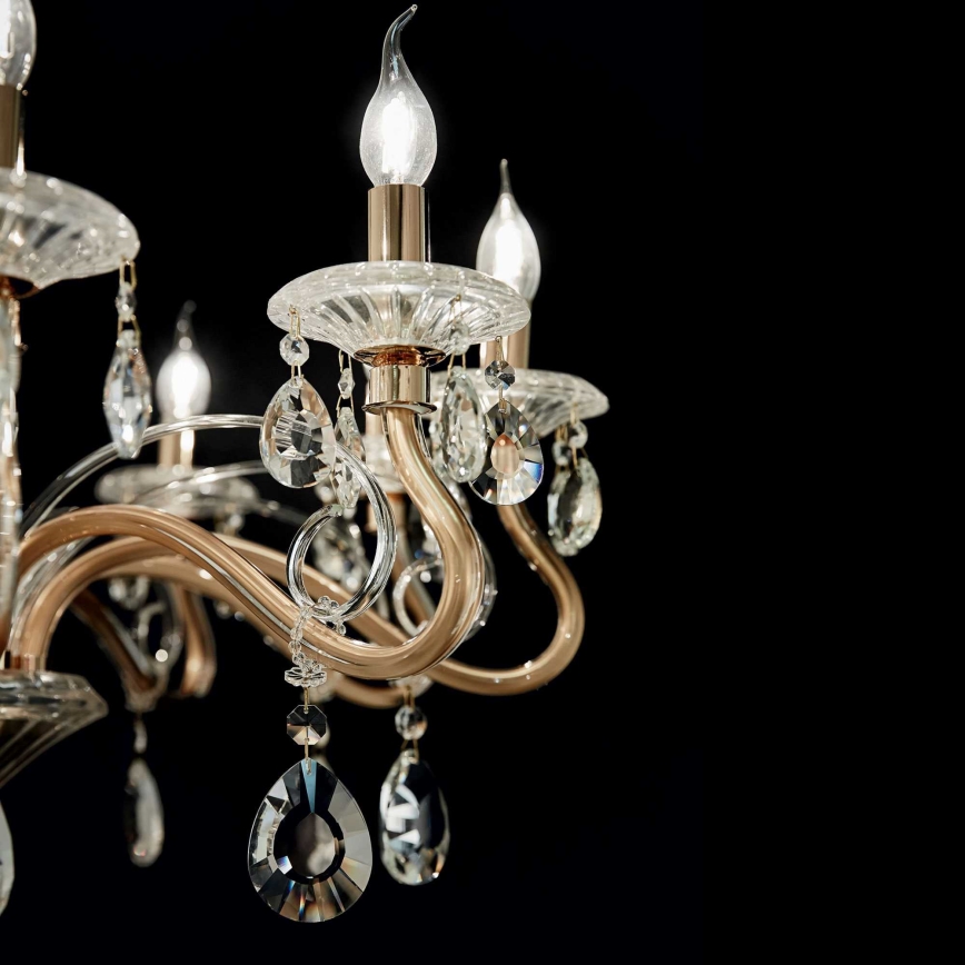 Ideal Lux - Κρυστάλλινο κρεμαστό φωτιστικό οροφής  NEGRESCO 10xE14/28W/230V διάμετρος 85 cm χρυσό