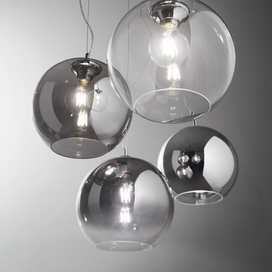 Ideal Lux - Κρεμαστό φωτιστικό οροφής NEMO 1xE27/42W/230V διάμετρος 30 cm φιμέ