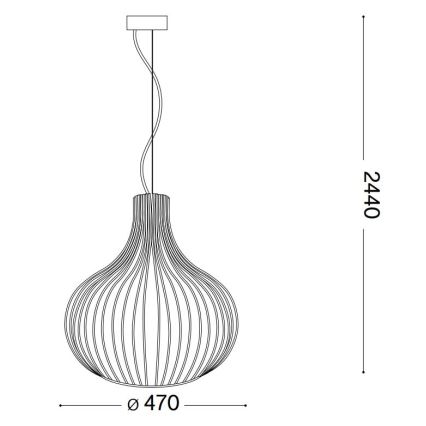 Ideal Lux - Κρεμαστό φωτιστικό οροφής ONION 1xE27/60W/230V διάμετρος 47 cm