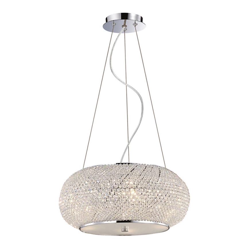 Ideal Lux - Κρεμαστό φωτιστικό οροφής PASHA 10xE14/40W/230V διάμετρος 55 cm γυαλιστερό χρώμιο