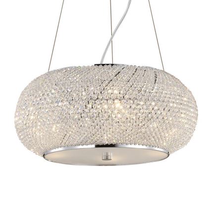 Ideal Lux - Κρεμαστό φωτιστικό οροφής PASHA 10xE14/40W/230V διάμετρος 55 cm γυαλιστερό χρώμιο