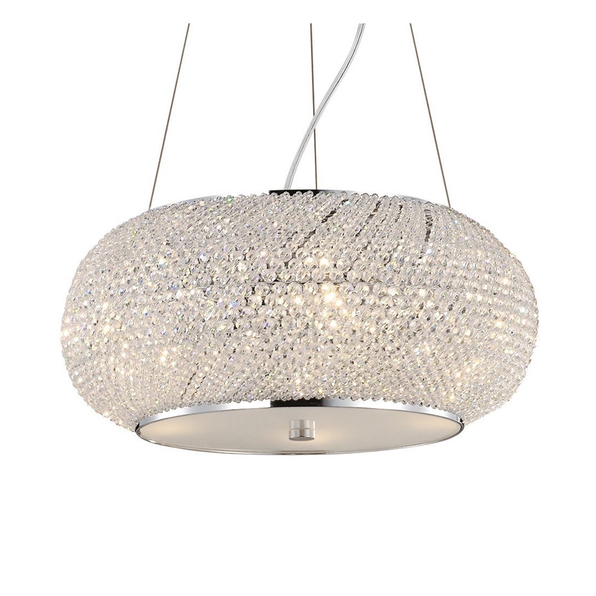 Ideal Lux - Κρεμαστό φωτιστικό οροφής PASHA 10xE14/40W/230V διάμετρος 55 cm γυαλιστερό χρώμιο