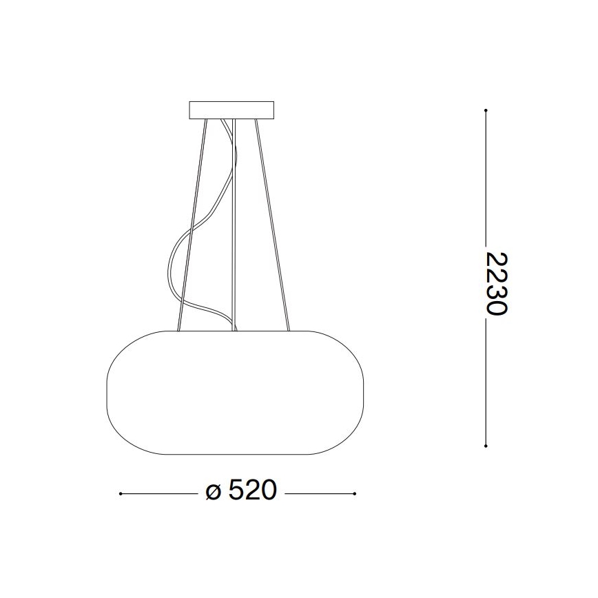 Ideal Lux - Κρεμαστό φωτιστικό οροφής ULISSE 3xE27/60W/230V διάμετρος 52 cm λευκό